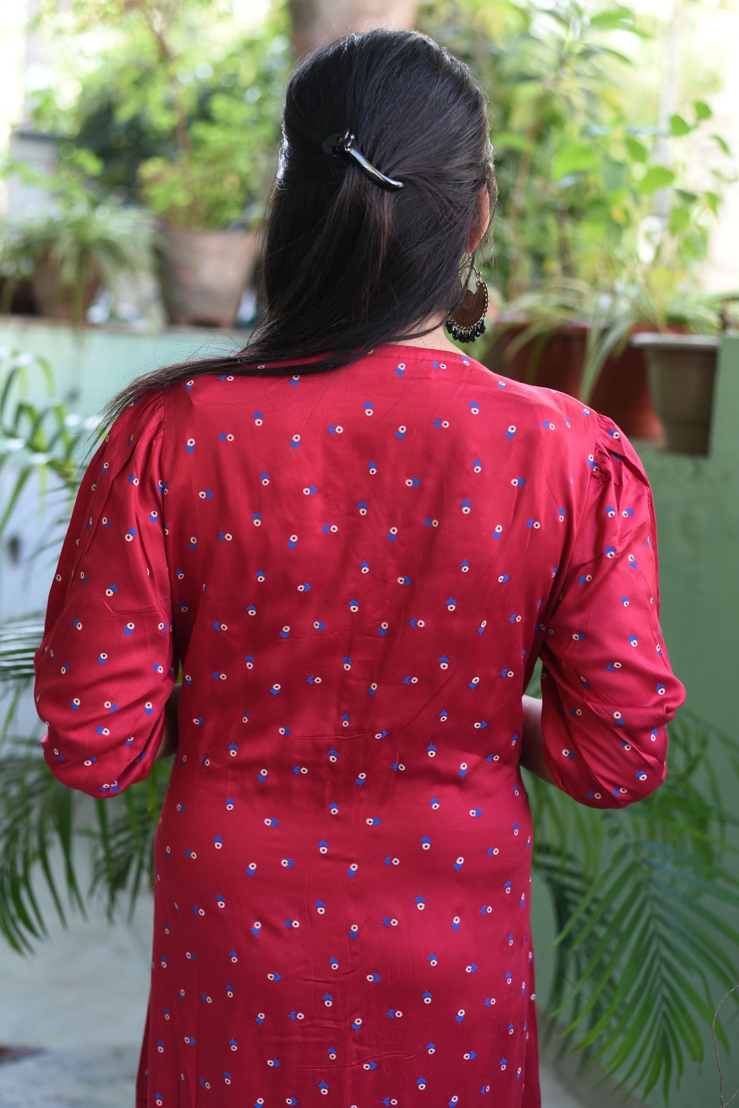 Red velvet dress