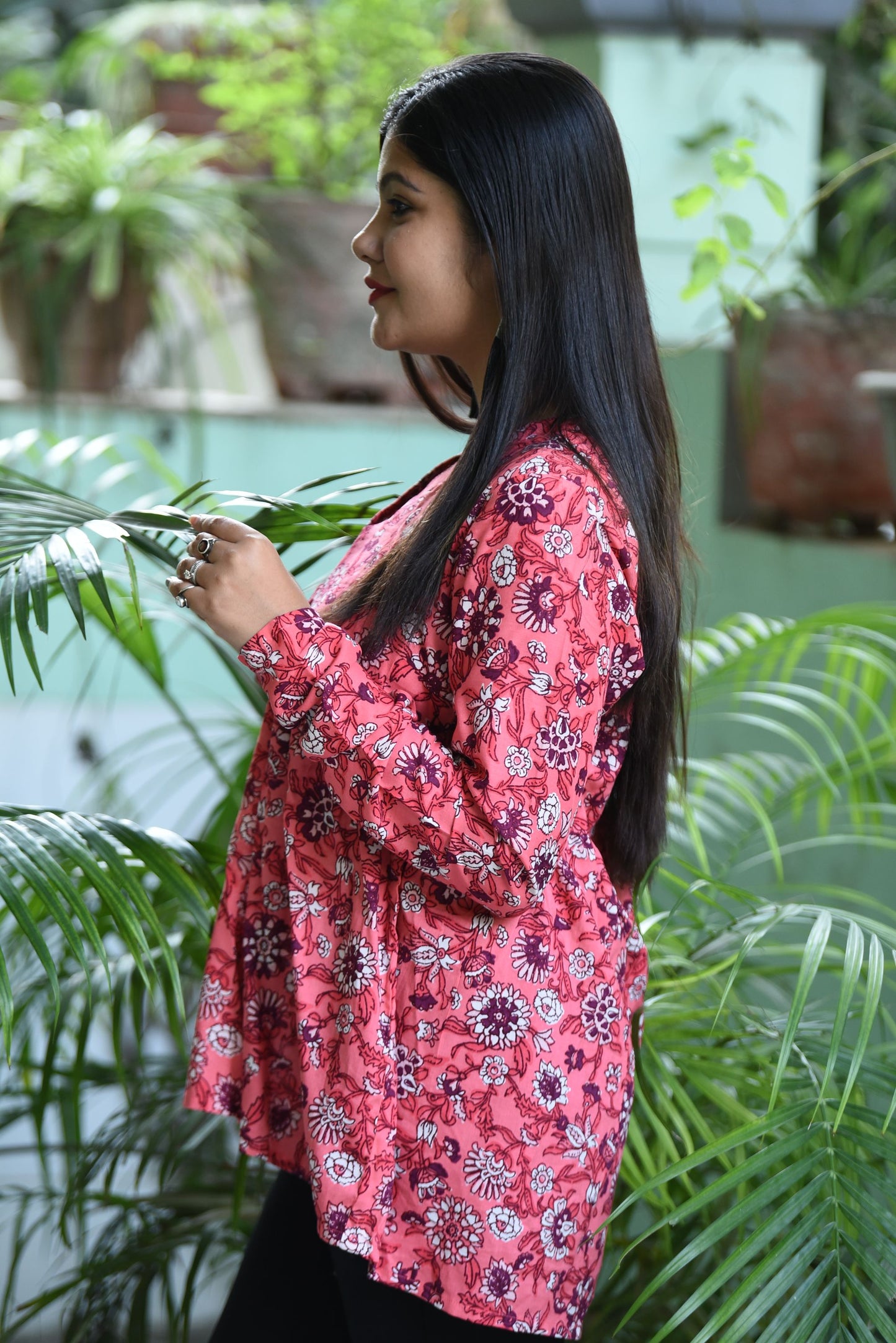 Peachy Pink Floral Top