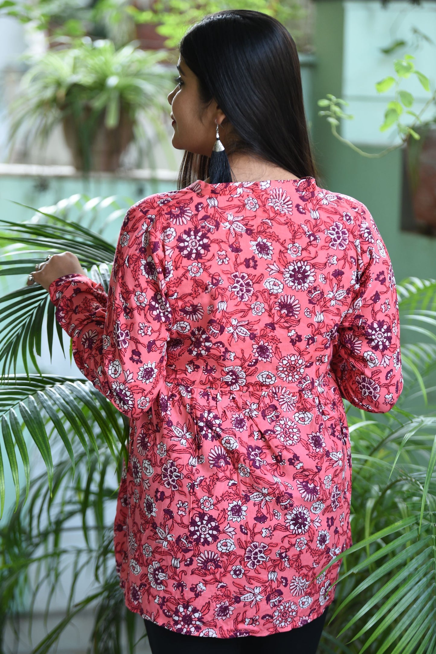 Peachy Pink Floral Top